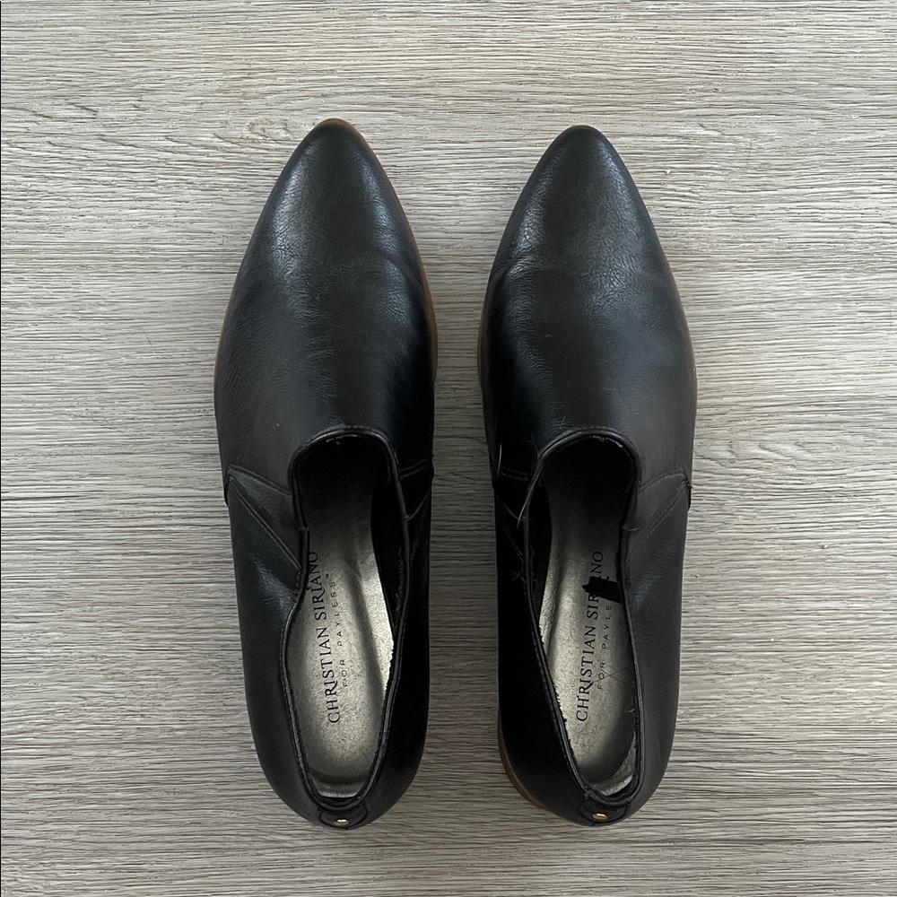 Christian Siriano Black Leather Loafers